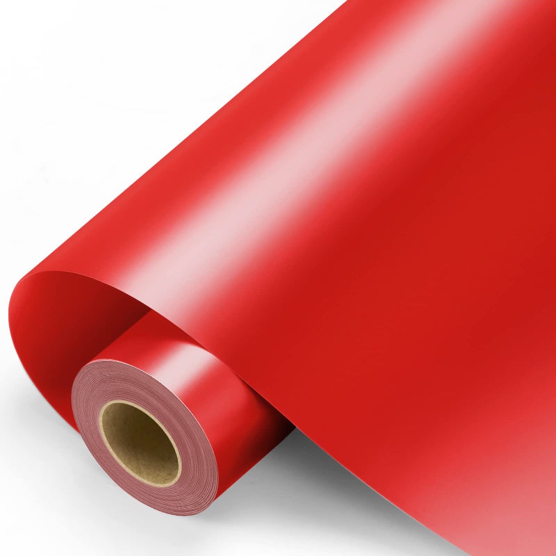Sooez Red Permanent Vinyl - Red Adhesive Vinyl Roll for All Cutting Machine, Permanent Outdoor 12" x11FT for Decor Sticker, Car Decal, Scrapbooking, Signs, Glossy & Waterproof - Image 1