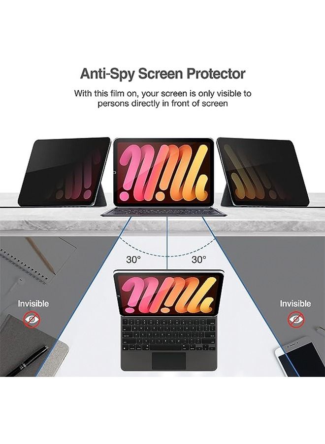 iPad Mini 6 8.3 Inch 2021 Privacy Screen Protector, Anti-Spy Tempered Glass Screen Film Guard Screen Protector for 8.3” iPad Mini 6th Generation 2021 Tablet Shockproof Protective Cover Case  - Image 2
