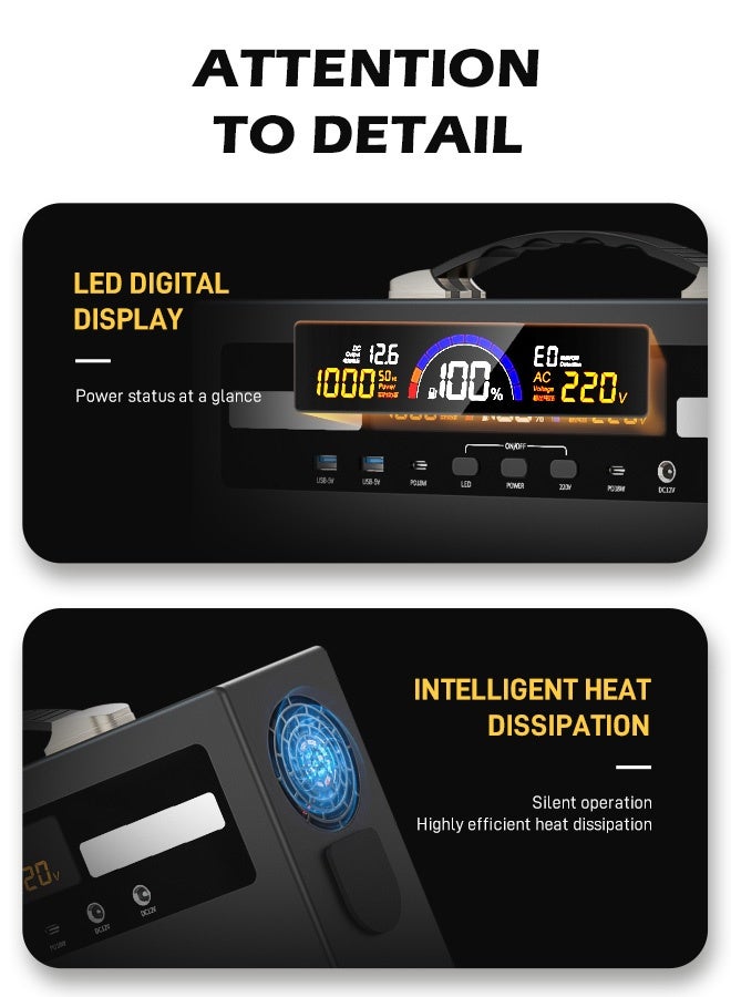 فانپا محطة طاقة محمولة 1000 واط 720 واط في الساعة بطارية ليثيوم موجة جيبية نقية AC 220 فولت إخراج احتياطي مولد الطاقة الشمسية Powerbank للتخييم - Image 3