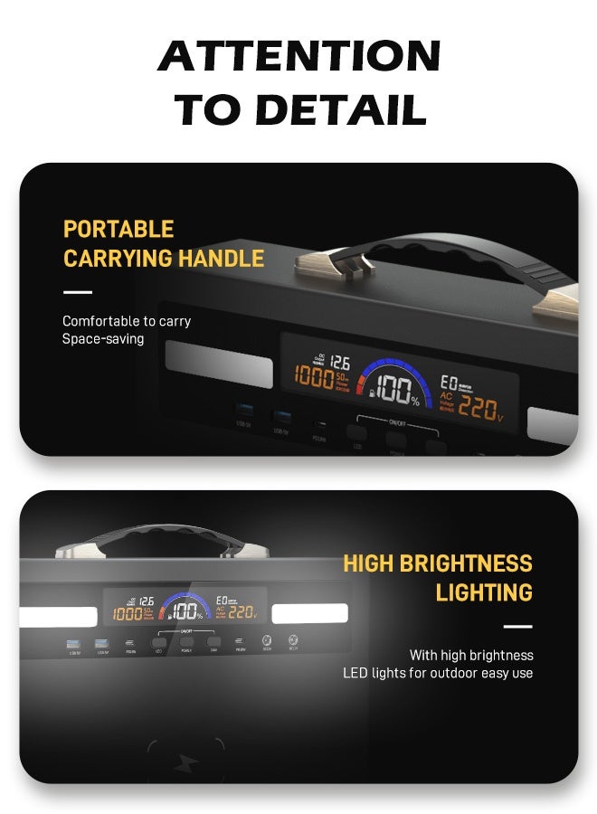 فانپا محطة طاقة محمولة 1000 واط 720 واط في الساعة بطارية ليثيوم موجة جيبية نقية AC 220 فولت إخراج احتياطي مولد الطاقة الشمسية Powerbank للتخييم - Image 4