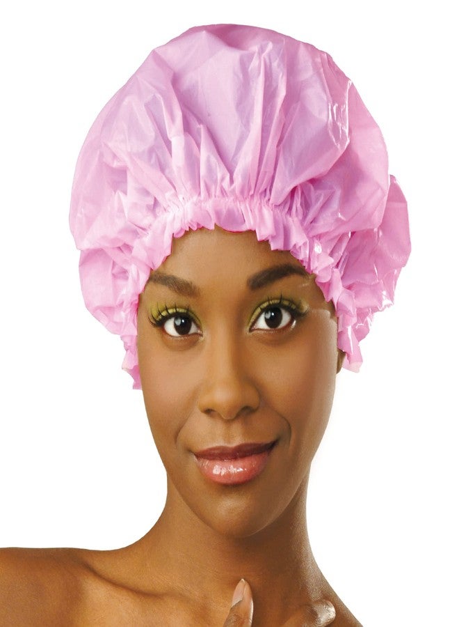 Donna غطاء دش دونا للنساء قابل لإعادة الاستخدام مقاوم للماء ملحقات السفر للنساء سبا كبير جداً، 1 قطعة (وردي) - Image 1