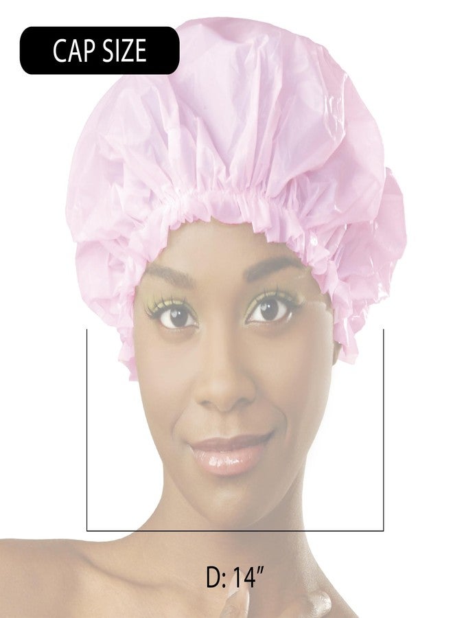 Donna غطاء دش دونا للنساء قابل لإعادة الاستخدام مقاوم للماء ملحقات السفر للنساء سبا كبير جداً، 1 قطعة (وردي) - Image 4