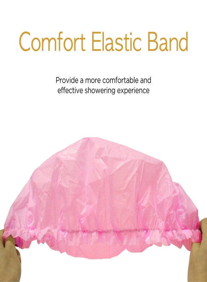 Donna غطاء دش دونا للنساء قابل لإعادة الاستخدام مقاوم للماء ملحقات السفر للنساء سبا كبير جداً، 1 قطعة (وردي) - Image 3