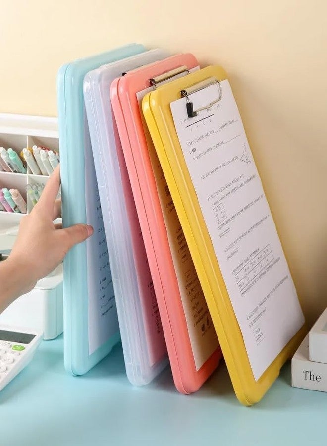 EXPORTTANZA A4 Clipboards File Cover Folder Clip Clamp Binder Organizer Case File Box Waterproof Type Clipboard Box File with Storage Document case with Clip Writing Drawing Office - Image 3