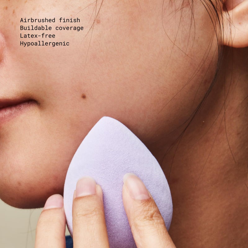 JUNO & Co. Microfiber Makeup Sponge, Dual Layer Technology for Full Coverage Flawless Makeup Blender for Foundation, Powder and Cream (Lavender Style and Purple Color) - Image 2
