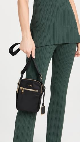TUMI - Voyageur Persia Crossbody - Nylon Crossbody Travel Shoulder Bag for Women & Men - Stain- & Water-Resistant Fabric - Black & Gold - Image 2