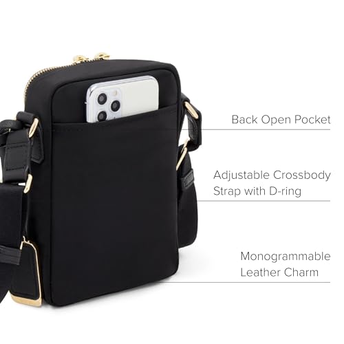 TUMI - Voyageur Persia Crossbody - Nylon Crossbody Travel Shoulder Bag for Women & Men - Stain- & Water-Resistant Fabric - Black & Gold - Image 5