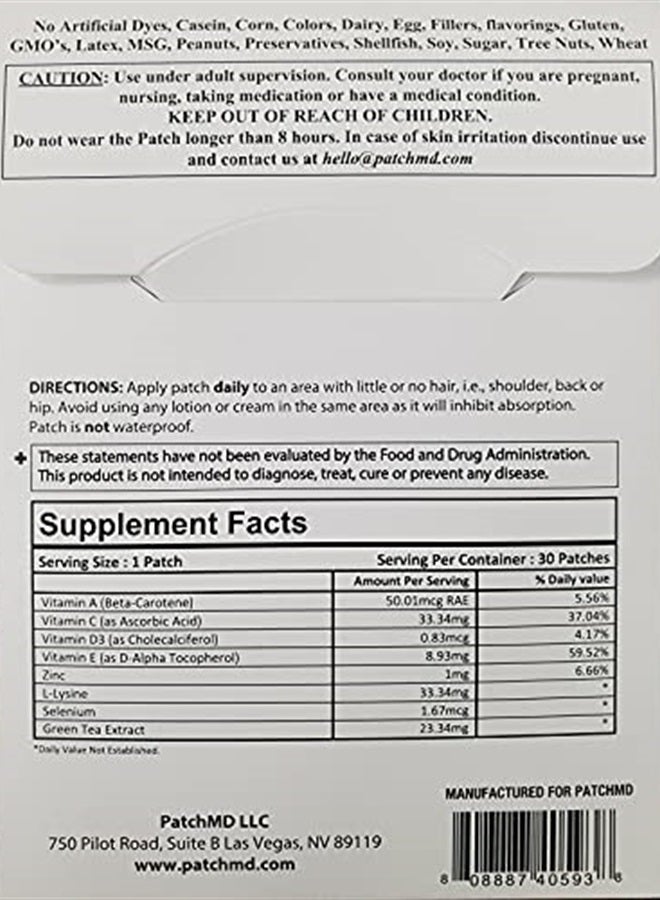 PatchMD L-Lysine/Zinc Plus Topical Patch - 30 Day Supply - Image 2