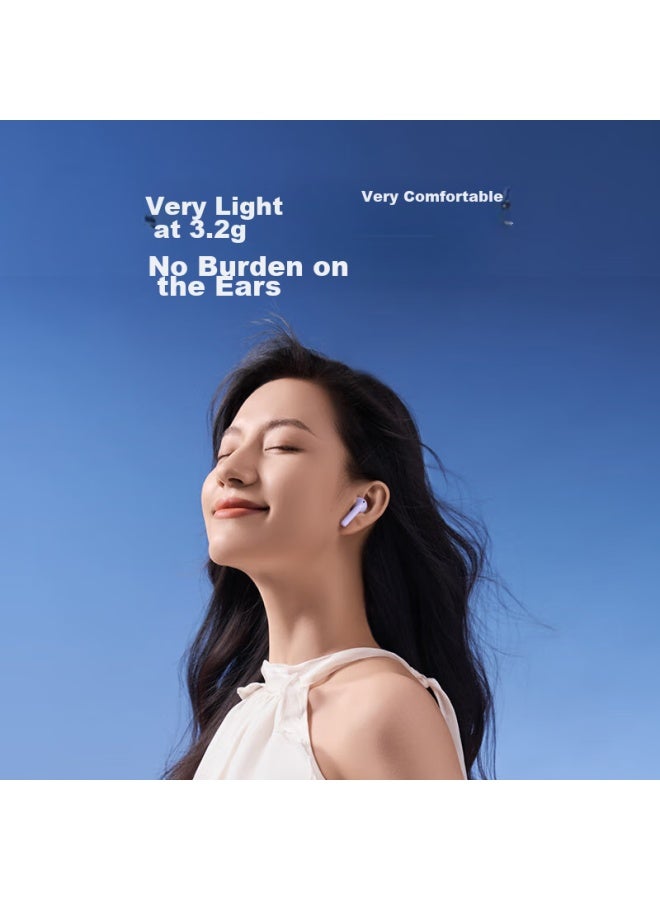 Walker Flower Edifier Hua Zai Zero Air Wireless Bluetooth Earphones, Semi In-ear Headphones, Bluetooth 5.3, Compatible With Apple, Huawei, Xiaomi, Moon White - Image 1