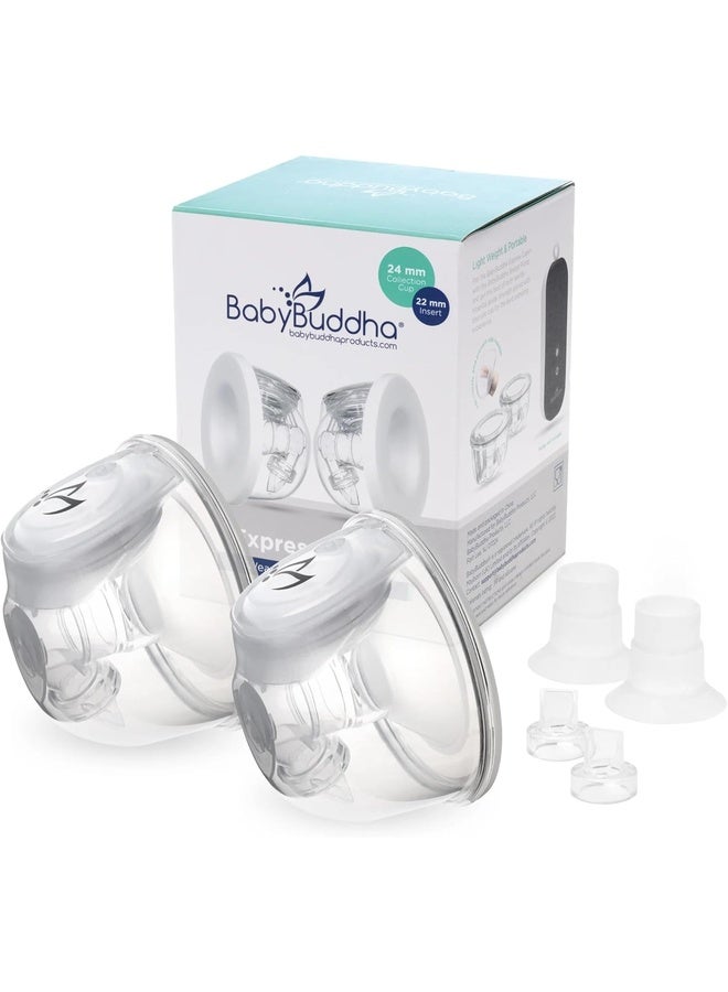 BabyBuddha Hands-Free Collection Cups – Wearable, Lightweight & Hospital-Grade Pumping (2-Pack, 22–24mm) - Image 1