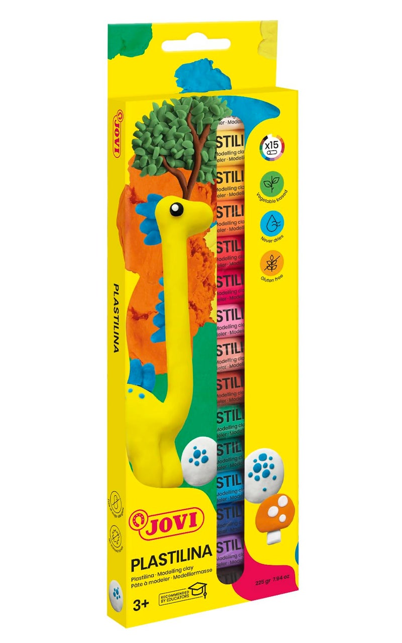 Jovi Plastilina Vegetable Based Non Hardening Modelling Clay Assorted 15 Color Sticks of 15 gm Each - Image 5