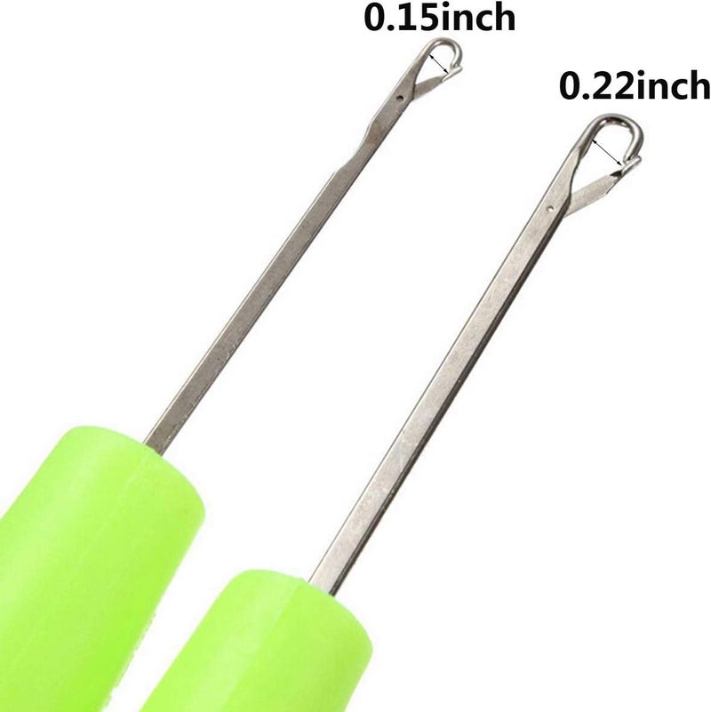 Gircss 2Pcs Latch Hook Tool, Latch Hook Crochet Needle for Micro Braids, Hair Extension, Feather and Carpet - Image 3