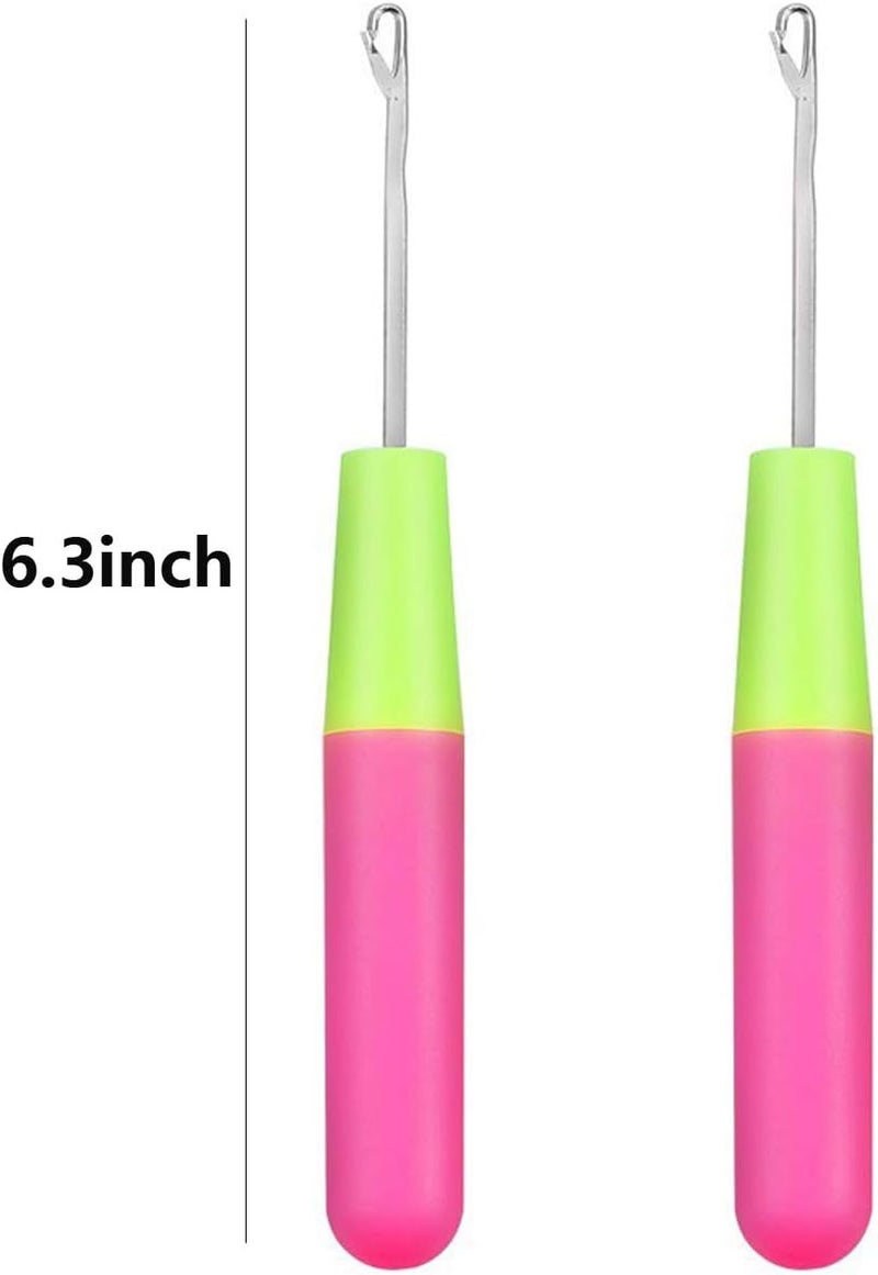 Gircss 2Pcs Latch Hook Tool, Latch Hook Crochet Needle for Micro Braids, Hair Extension, Feather and Carpet - Image 2