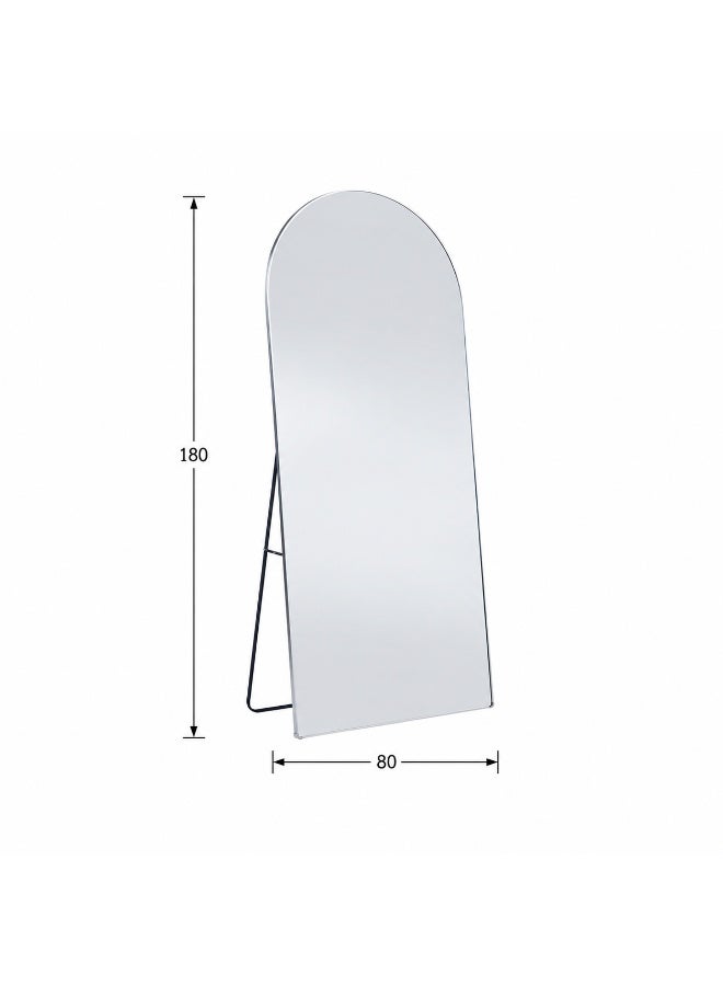 alsaada home Full-Length Free Standing Floor Mirror with Wheels & Metal Frame, 180x80 cm - SILVER - Image 3