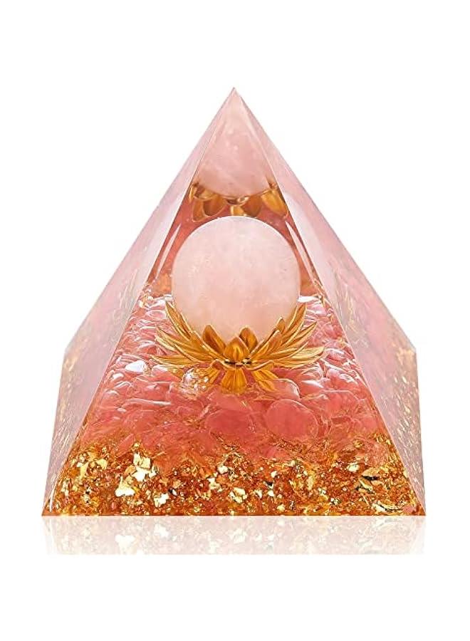 Generic Orgone Pyramid Flower of Life Orgonite Rose Quartz Healing Crystal Pyramid Chakra Reiki Positive Energy Generator for Reduce Stress Promote Relationships and Bring Success Spiritual Gift  - Image 1
