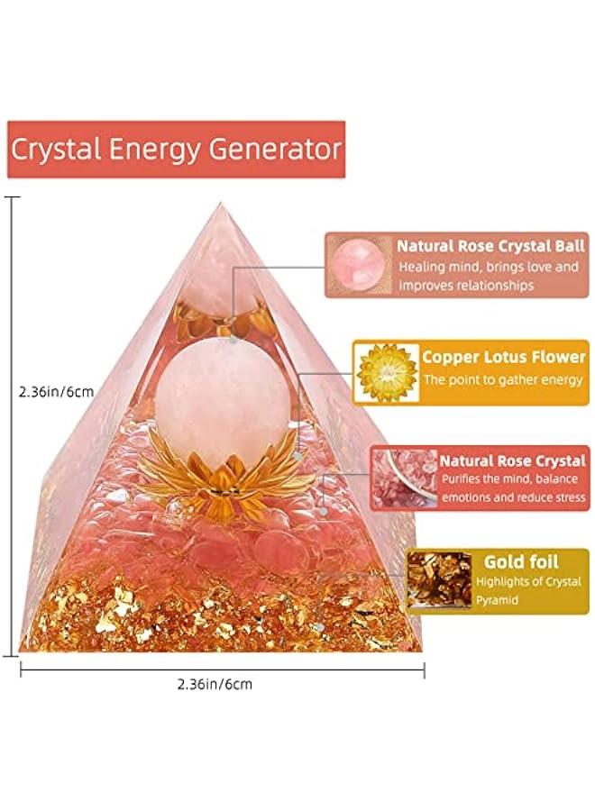 Generic Orgone Pyramid Flower of Life Orgonite Rose Quartz Healing Crystal Pyramid Chakra Reiki Positive Energy Generator for Reduce Stress Promote Relationships and Bring Success Spiritual Gift  - Image 2
