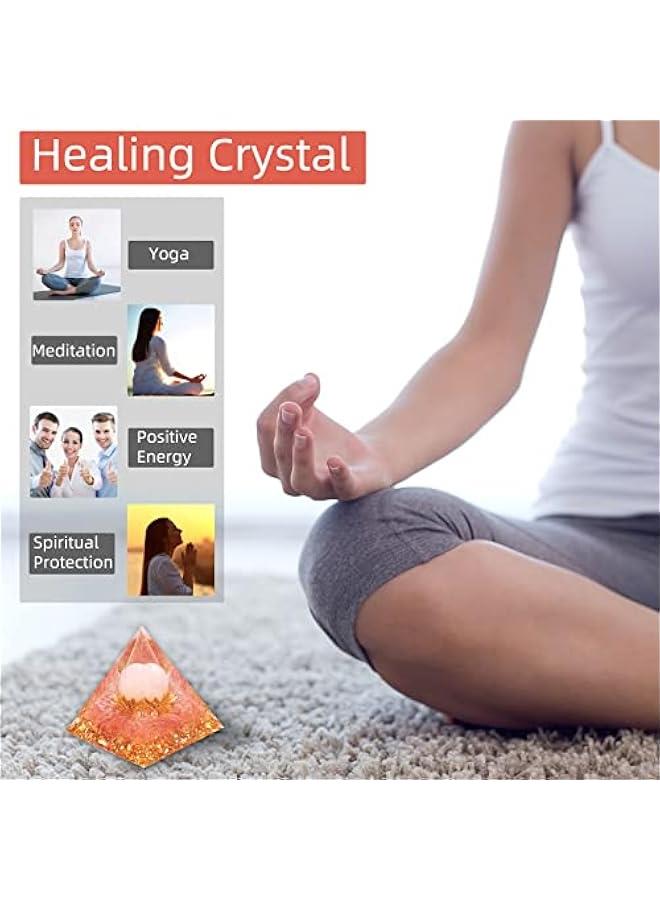 Generic Orgone Pyramid Flower of Life Orgonite Rose Quartz Healing Crystal Pyramid Chakra Reiki Positive Energy Generator for Reduce Stress Promote Relationships and Bring Success Spiritual Gift  - Image 3