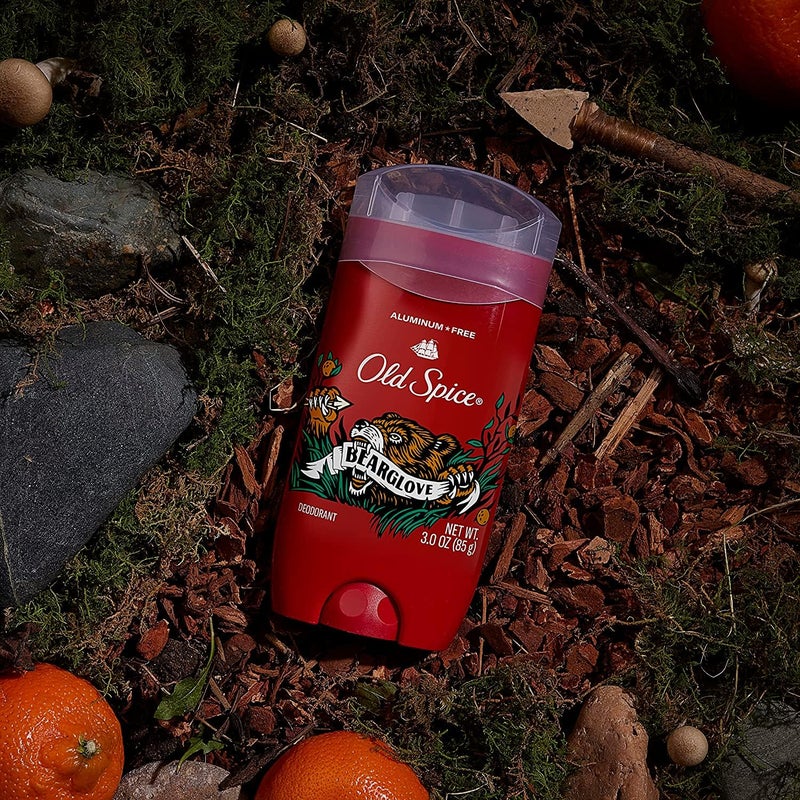 Old Spice مزيل عرق أولد سبايس خالي من الألمنيوم للرجال، حماية من الروائح على مدار 24/7، انتعاش دائم ورائحة تدوم، رائحة بيرغلوف، 3.0 أونصة مع غسول الجسم سواجر بحجم السفر (عبوة من 4)  - Image 4