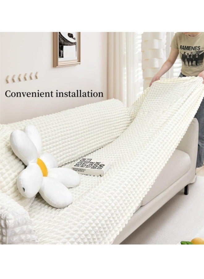 MLADEN 1/2/3/4 Seater Sofa Slipcover Seersaucker Stretch Couch Cover,Universal Fully-enclosed Sofa Slipcover Reversible Sofa Cover, High Elastic Couch Cover Chair Furniture Protector Cover - Image 4