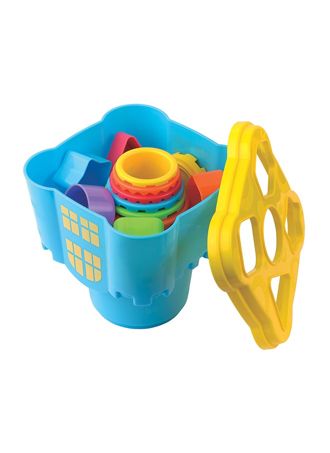 Happy Kids Little Learners Castle Nesting Stacker - Stack And Sort Colors, Sizes, Numbers, Ssorter Base, 28 Inches Tall, 18-Piece Set, 12M+  - Image 4