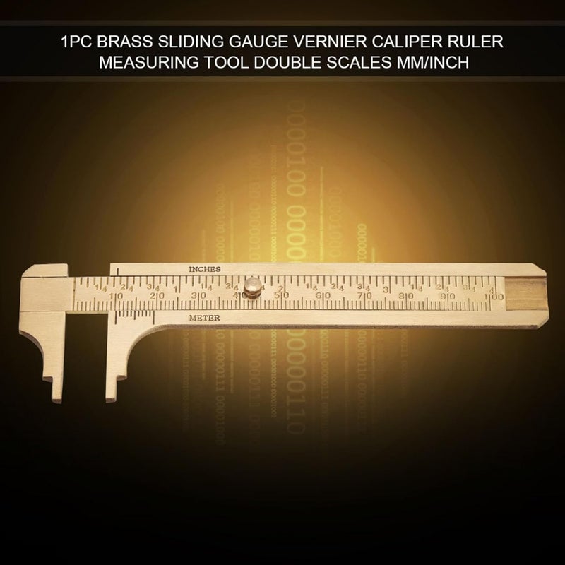 Brass Sliding Vernier Caliper Double Scale 100mm Pocket Measuring Tool For Watches Jewelry - Image 4