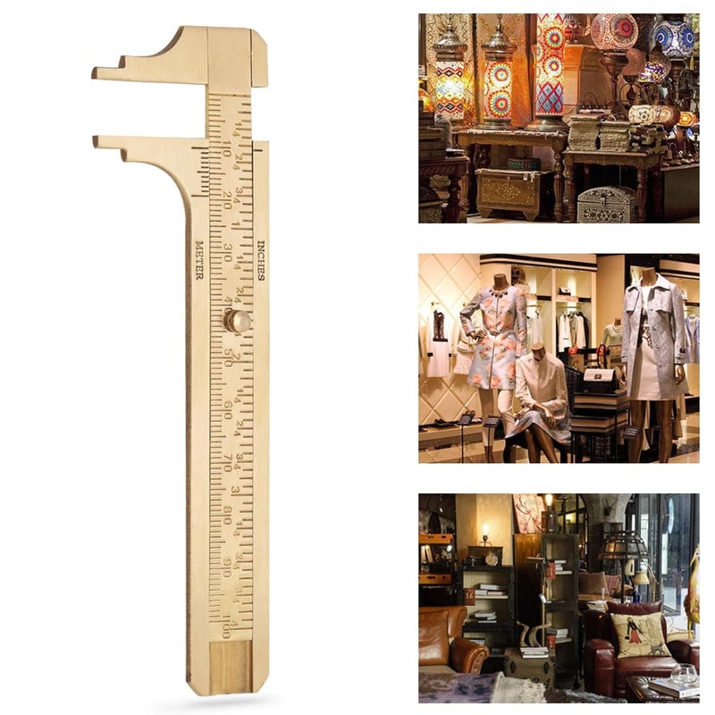 Brass Sliding Vernier Caliper Double Scale 100mm Pocket Measuring Tool For Watches Jewelry - Image 5
