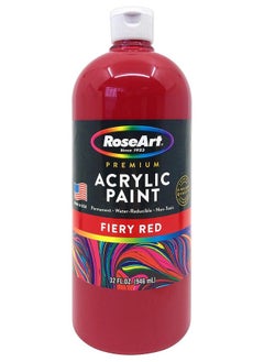 Cra-Z-Art Roseart Acrylic Paint Fiery Red 32Oz Bottle  - Image 1