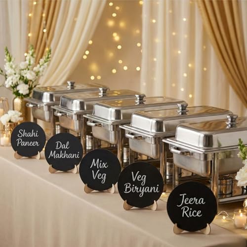 Snoogg Pack of 20 Wooden Chalkboard with Easel Stand Mini Blackboard Sign Board for Table Number Food Label Wedding Decoration Message Board Reusable Writing Display Boards - Image 3