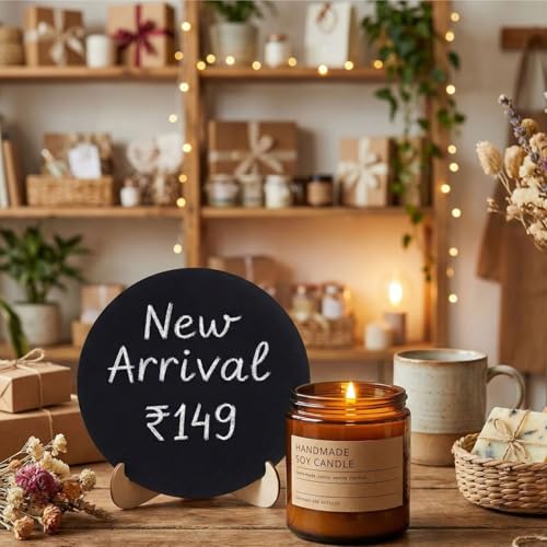 Snoogg Pack of 20 Wooden Chalkboard with Easel Stand Mini Blackboard Sign Board for Table Number Food Label Wedding Decoration Message Board Reusable Writing Display Boards - Image 2