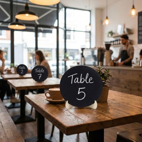 Snoogg Pack of 20 Wooden Chalkboard with Easel Stand Mini Blackboard Sign Board for Table Number Food Label Wedding Decoration Message Board Reusable Writing Display Boards - Image 1