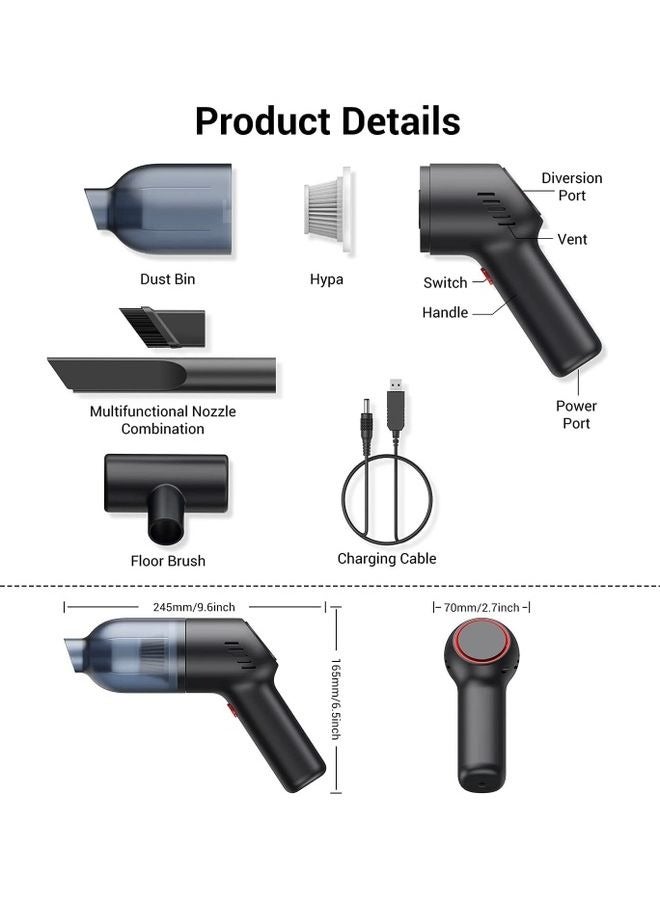 Captaintech Wireless Handheld Vacuum Cleaner Set 120 W 2201170 Black - Image 2