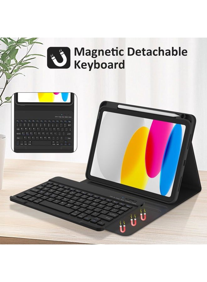 KBCASE for iPad 11th/10th Generation Case with Keyboard, Detachable Wireless Keyboard Case with Pencil Holder for iPad A16 11 inch 2025/10th Gen 10.9 inch 2022 (Black) - Image 3