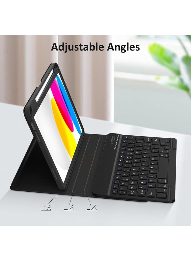 KBCASE for iPad 11th/10th Generation Case with Keyboard, Detachable Wireless Keyboard Case with Pencil Holder for iPad A16 11 inch 2025/10th Gen 10.9 inch 2022 (Black) - Image 4