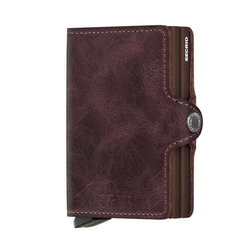 Secrid Twin Wallet, Vintage Chocolate, Genuine Leather with RFID Protecton, Holds up to 16 Cards - Image 1
