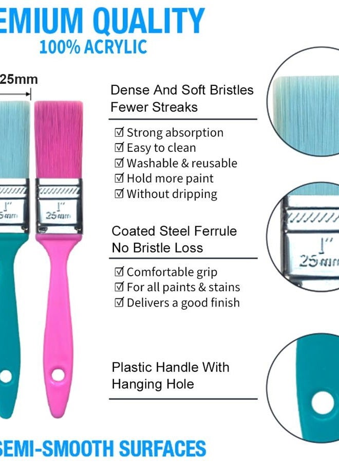 Greatandrew 12 Piece 1 inch Premium Multi Use SRT bristles Paint Brushes,Paint Brushes for Kids,Paint Brushes,Touch up Paint Brush,paintbrushes,Artist Paint Brush,Artist Paint Brushes,School,Office - Image 2