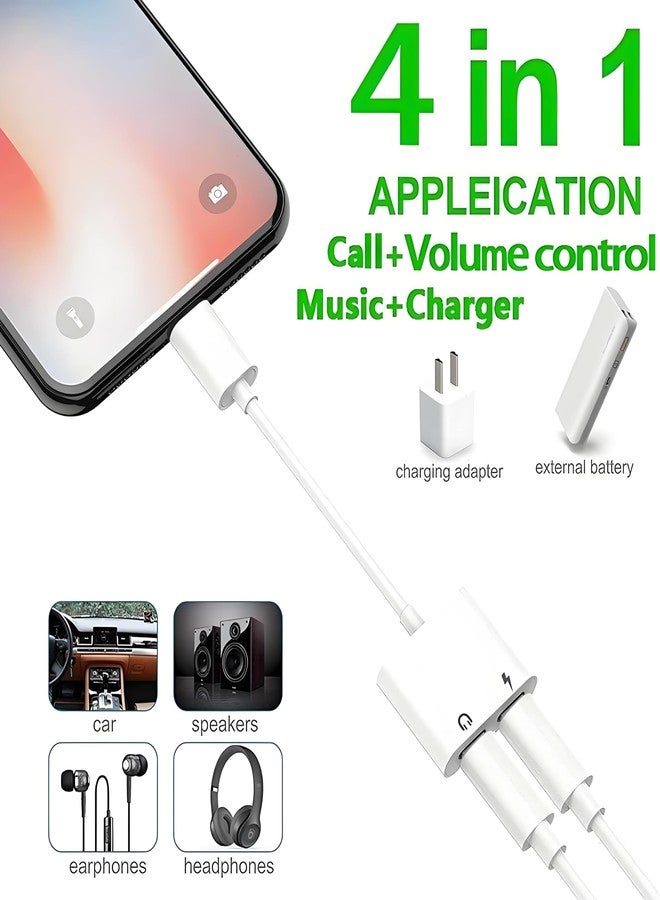 esbeecables [Apple MFi Certified] 3-Pack iPhone Headphone Adapter, 2 in 1 Lightning to Dual Lightning Aux Dongle Cable Cord with Fast Charging Splitter Compatible for iPhone 14 13 12 11 X XS 8 7 iPad iPod - Image 3