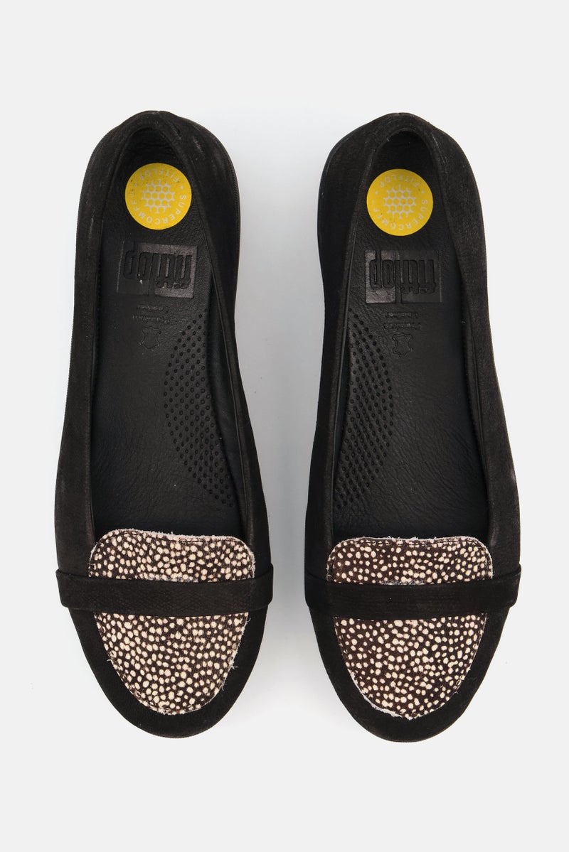 FitFlop Women Slip On Casual Loafer Shoes, Black - Image 3