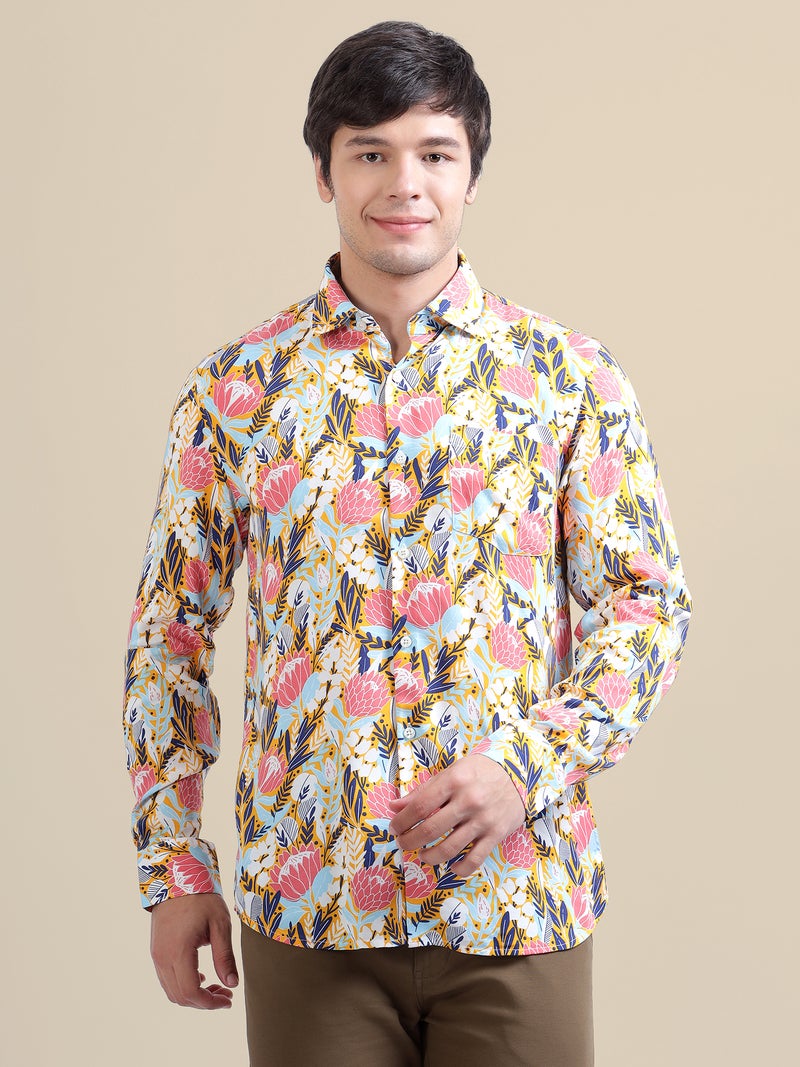 AMSWAN-MENS-FLORAL-PRINT-RAYON-SHIRT - Image 1