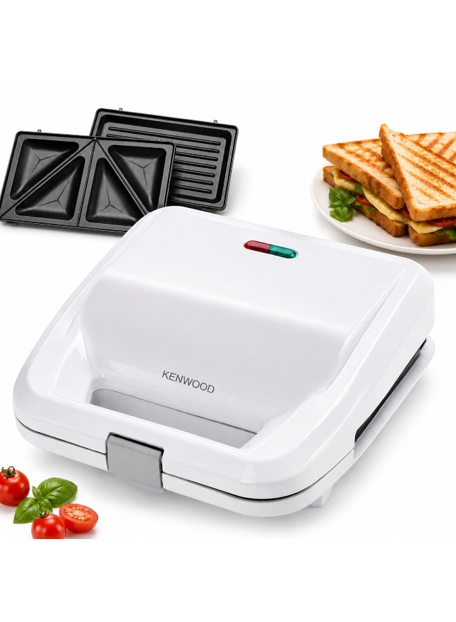 كينوود ماكينة تحضير الساندويتشات 2 في 1 شريحتين 750 W SMP02.000WH أبيض - Image 1