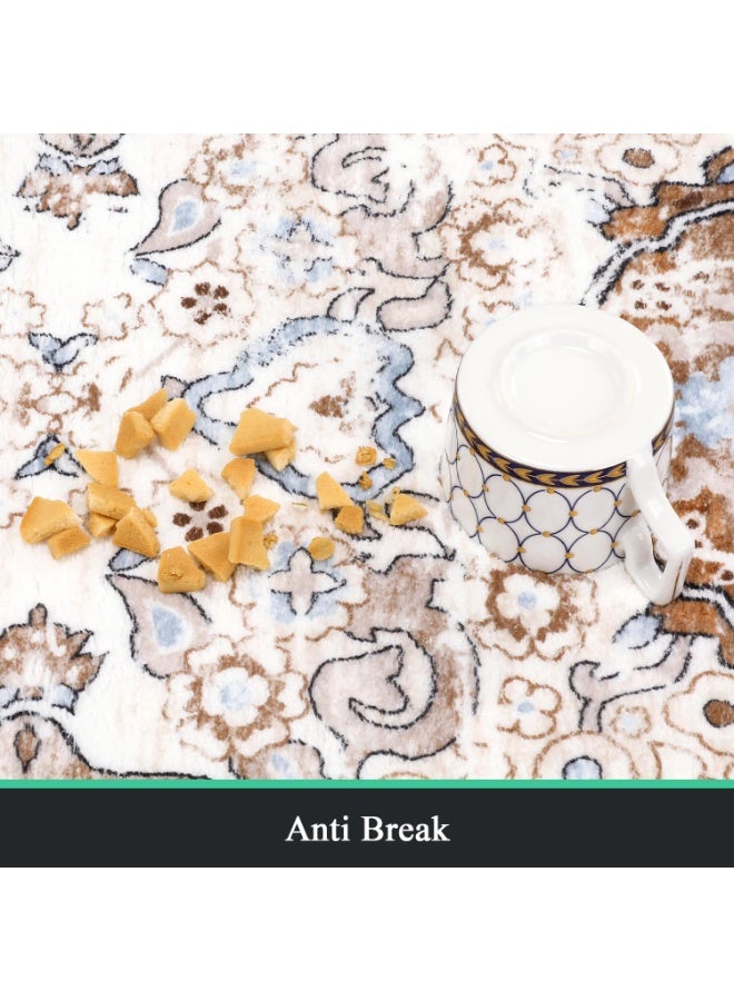 سجادة بوهو عتيقة | سجادة مضادة للانزلاق للممر وغرفة المعيشة | سجادة جانبية مقاومة للتآكل مقاس 80 * 210 سم من البوليستر المقاوم للبقع | بساط أرضي سهل التنظيف لديكور المنزل - Image 4