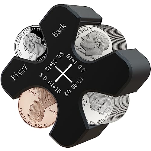 Vcertcpl Car Coin Holder - Silicone Change Organizer for 55 Coins, Portable Storage for Penny, Nickel, Dime and Quarter (Black) - Image 1