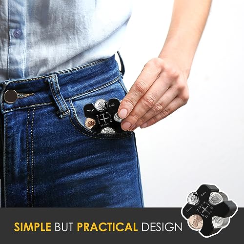 Vcertcpl Car Coin Holder - Silicone Change Organizer for 55 Coins, Portable Storage for Penny, Nickel, Dime and Quarter (Black) - Image 2