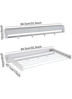 VUCATIN Clothes Drying Rack Wall Mounted Collapsible Laundry Drying Rack Foldable Clothing Drying Rack for Indoor Outdoor Organization (White)  - Image 5