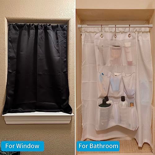 TYRON TYRON TYRON 1Pcs Black Tension Rod 18 to 28 Inch, Adjustable Small Tension Curtain Rod, Spring Loaded Curtain Rods for Window No Drill - Image 5