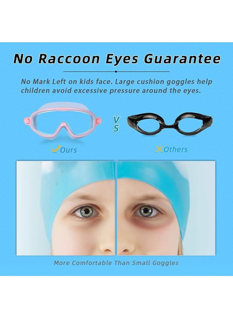 saykfoe 2 Pack Kids Swim Goggles, Pool Goggles Anti-Fog Anti-UV Wide View No Leaking Swimming Goggles for Children 3-14 - Image 5
