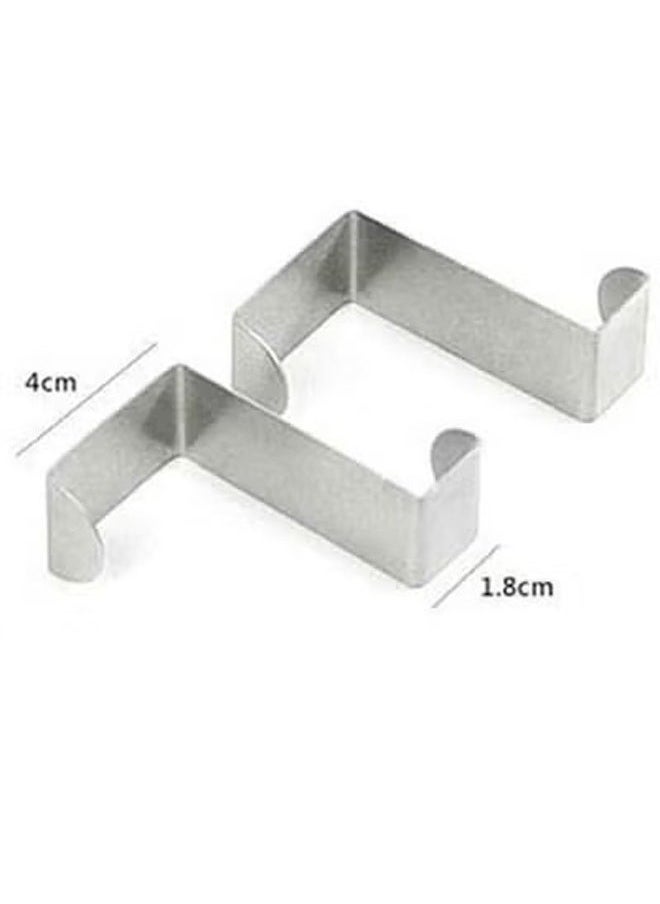 KLNAMAEAAN 6 Pieces Stainless Steel Over Door Hook Kitchen Cupboard Drawer Cabinet Clothes Holder Organizer  - Image 4