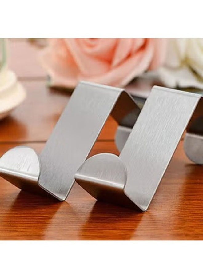 KLNAMAEAAN 6 Pieces Stainless Steel Over Door Hook Kitchen Cupboard Drawer Cabinet Clothes Holder Organizer  - Image 5