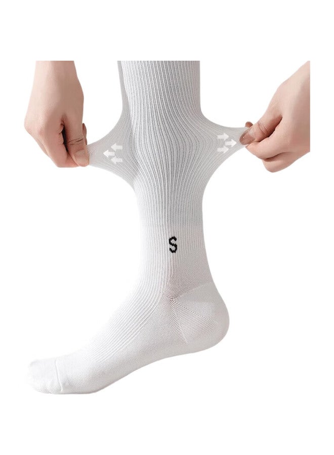 Dweck Pressure Socks, Professional Non-Slip Muscle Yoga Calf Socks, Sports Women'S Running Jump Rope Marathon Cycling, Black + White - Image 1