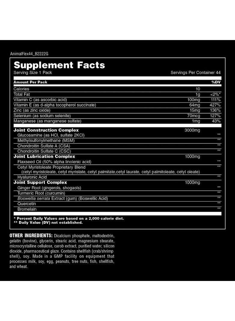 UNIVERSAL NUTRITION Flex –Complete Joint Support Supplement – Contains Turmeric Root Curcumin – Helps Repair & Restore Joints – 44 Packs - Image 5