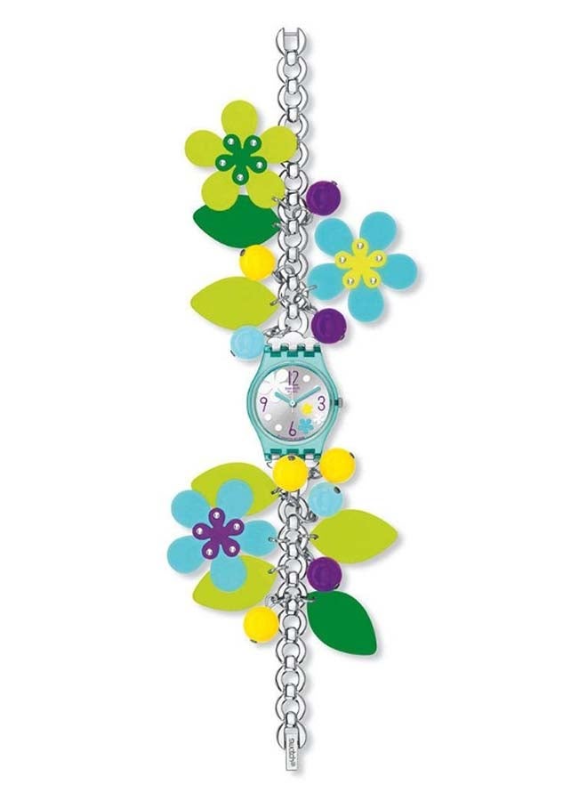 Swatch ساعة يد نسائية مقاومة للماء بحركة كوارتز باللون الأخضر والمزيد - 42 ملم - Image 2